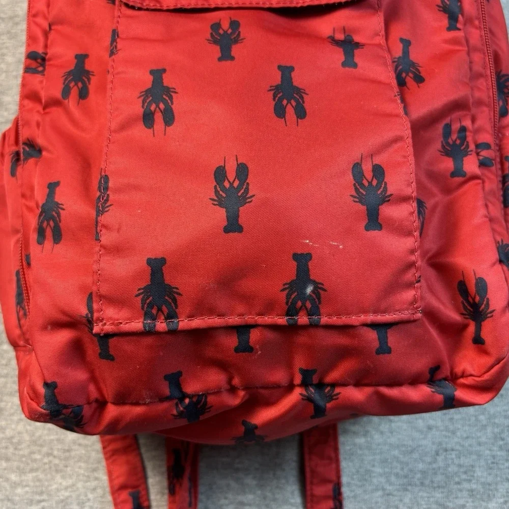 JuJuBe MiniBe Backpack Cape Cod Nautical Lobsters & Sailboats Diaper Bag Red